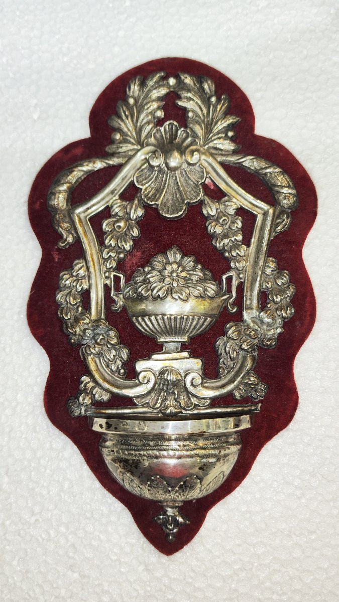 Coppia di antiche acquasantiere in argento -photo-4