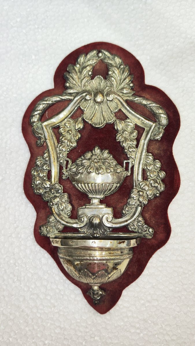 Coppia di antiche acquasantiere in argento -photo-8