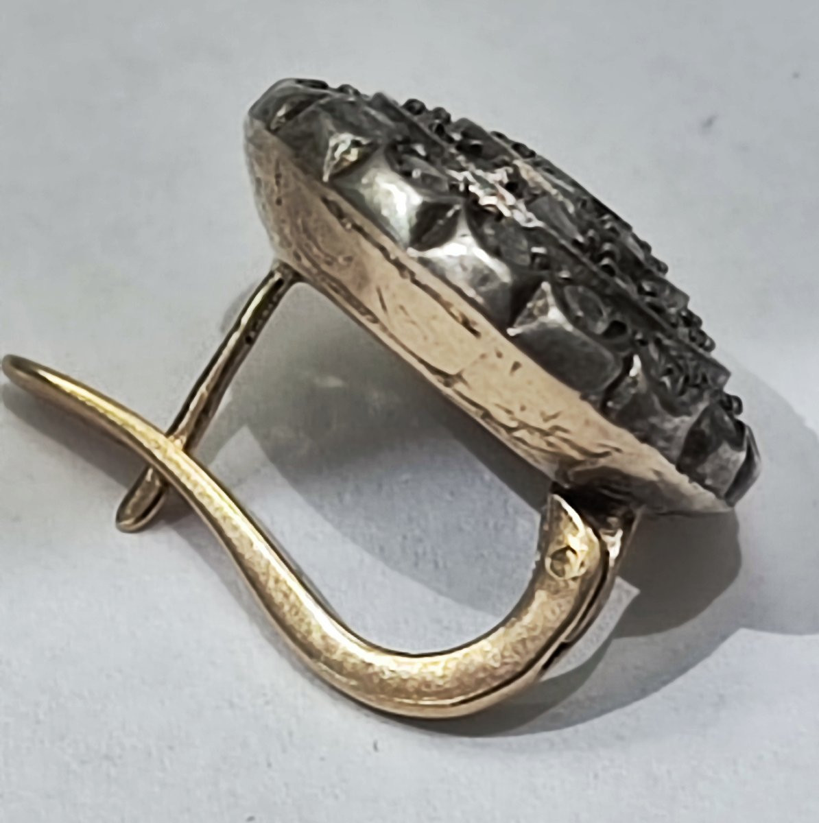 Orecchini in oro e argento con diamanti rose cut periodo del liberty -photo-2