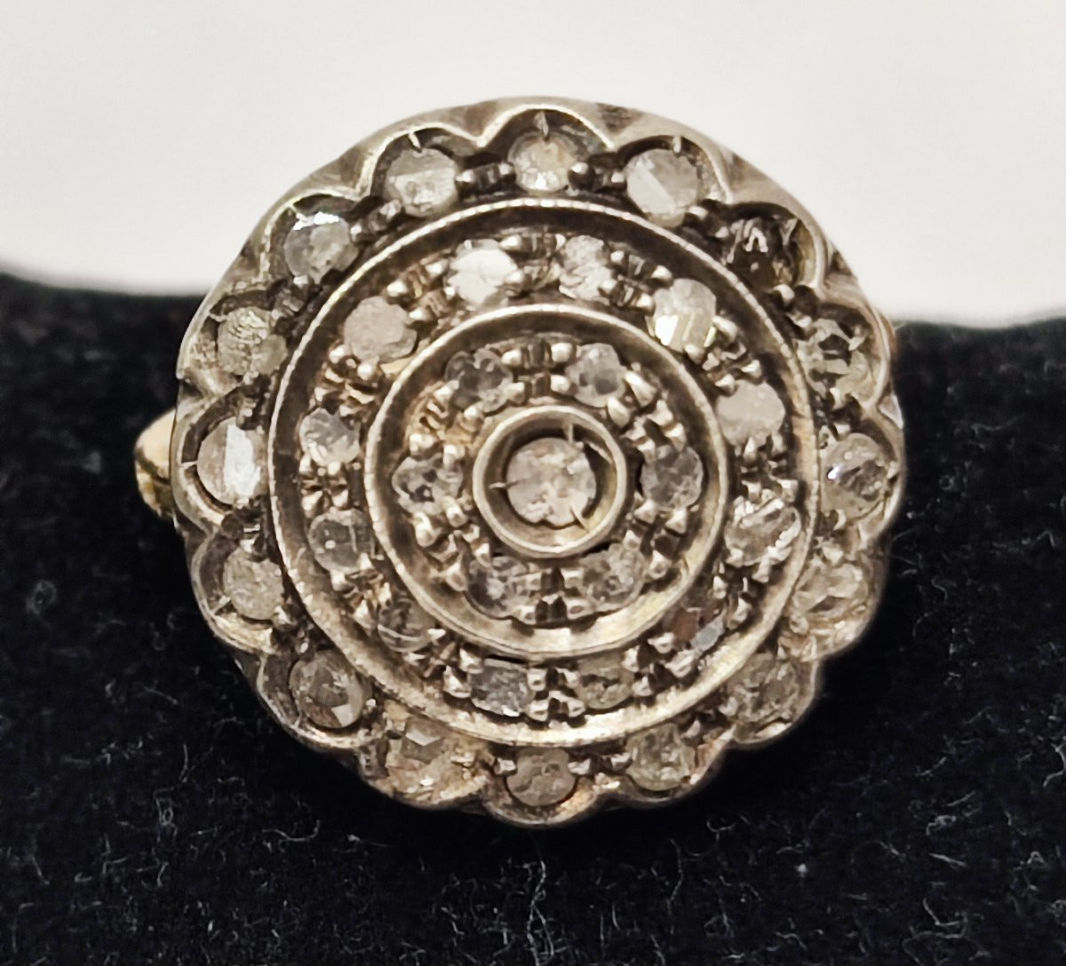 Orecchini in oro e argento con diamanti rose cut periodo del liberty -photo-4