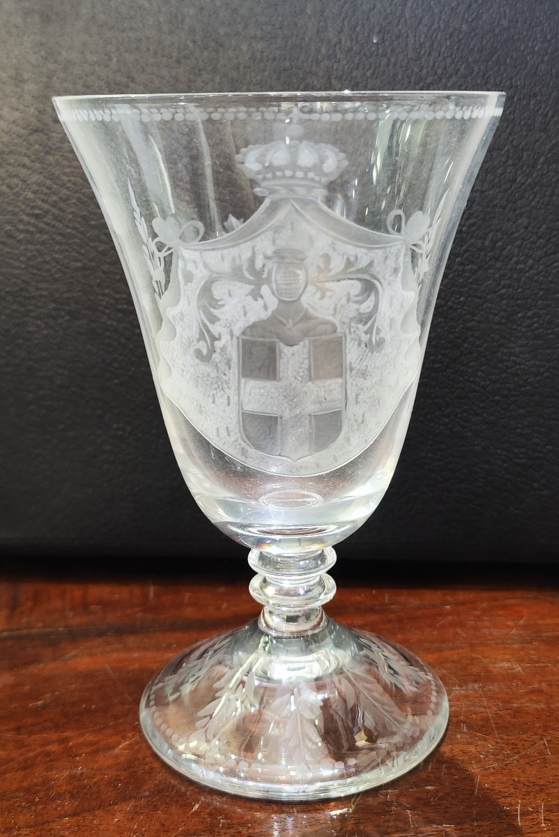 Bicchiere in cristallo della reale Famiglia Savoia 