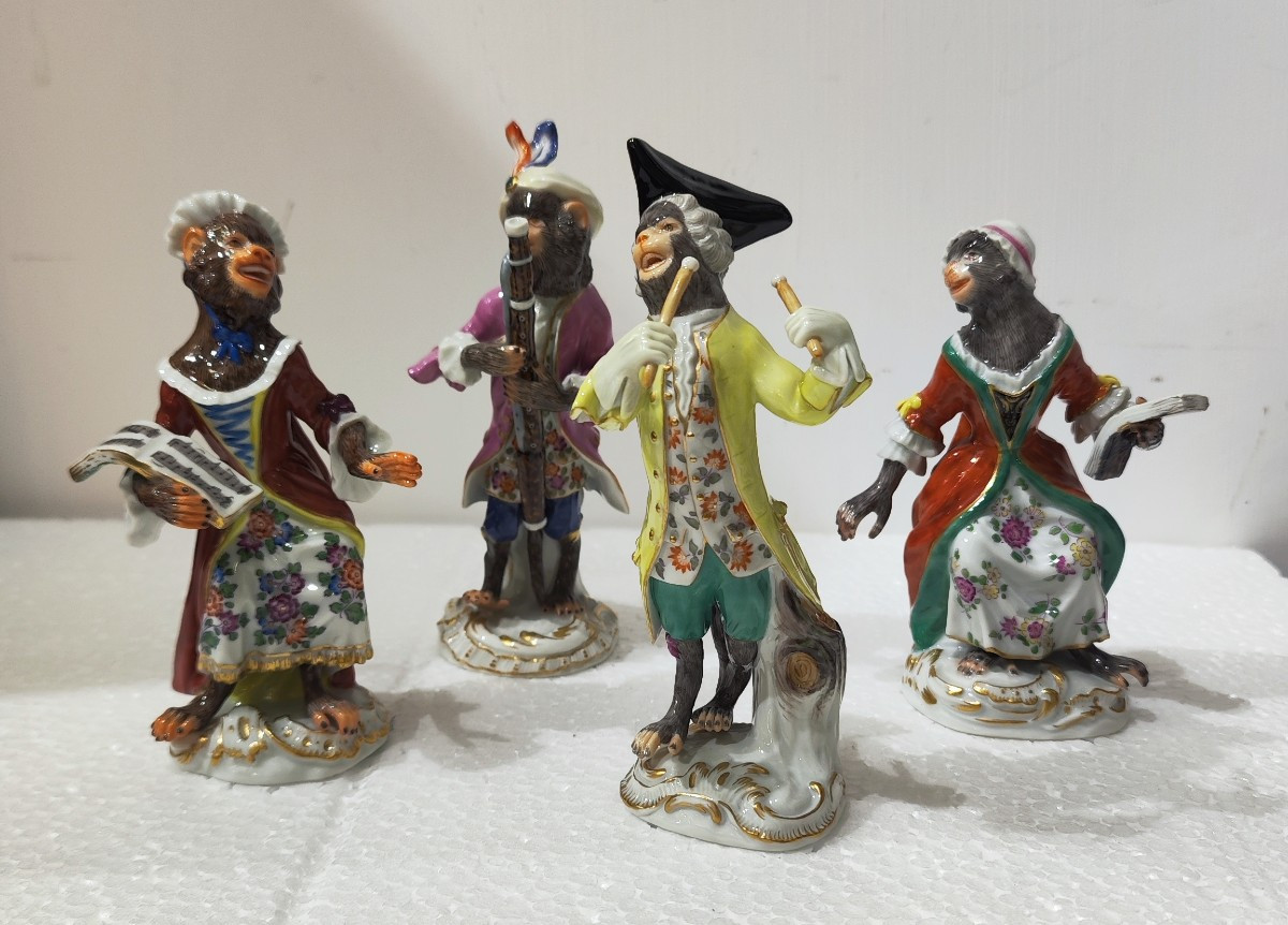Statuina dell' orchestra delle scimmie di Meissen 