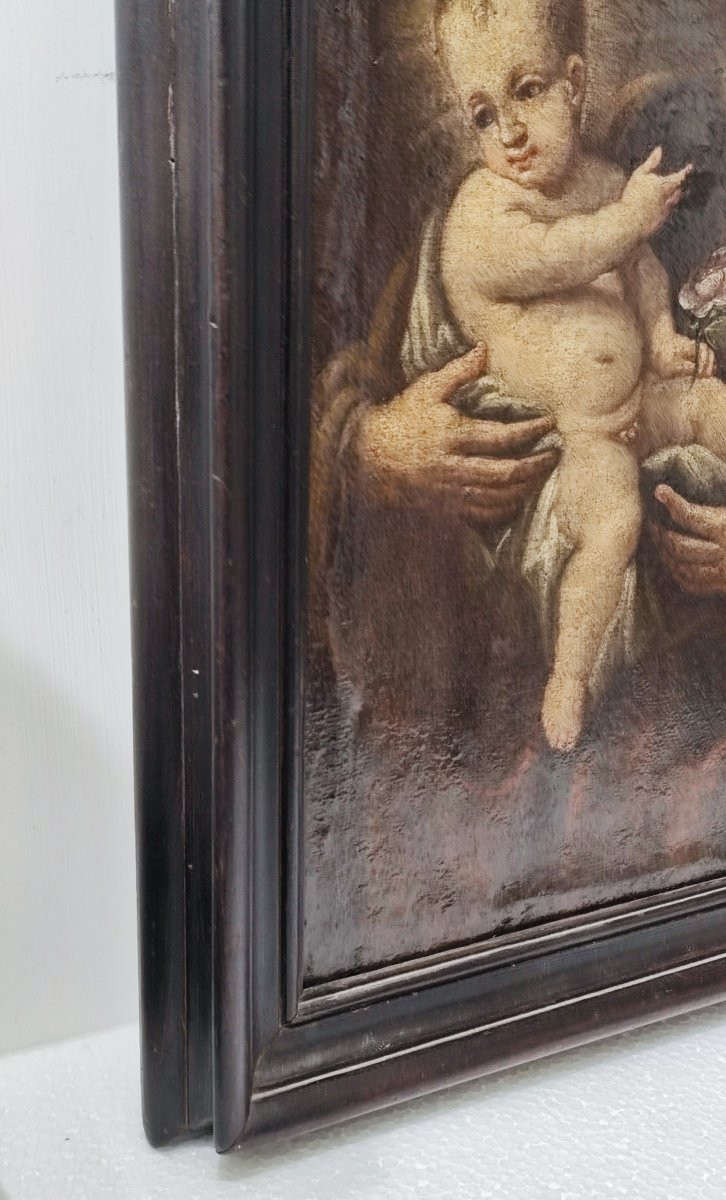 Antico dipinto raffigurante San Giuseppe e il Bambino-photo-4