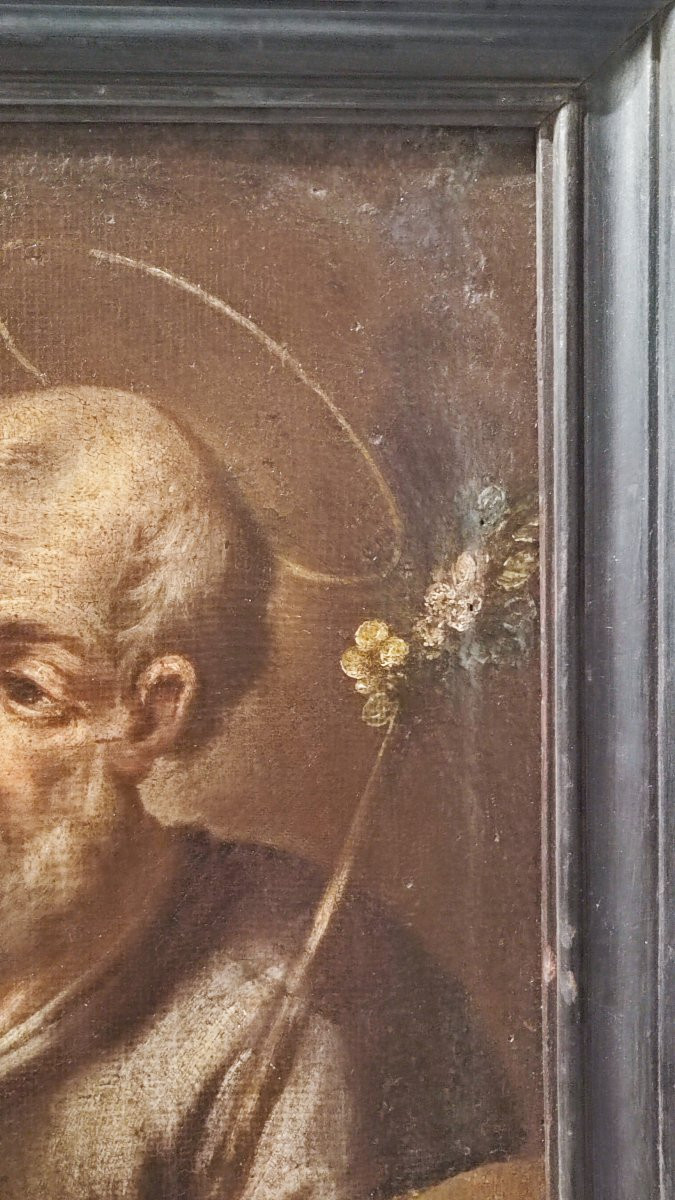 Antico dipinto raffigurante San Giuseppe e il Bambino-photo-5