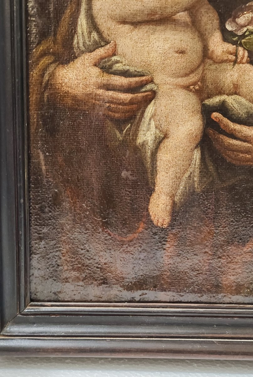 Antico dipinto raffigurante San Giuseppe e il Bambino-photo-6