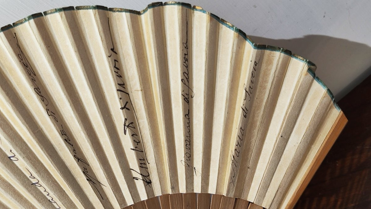 Ventaglio con gli autografi di Vittorio Emanuele III e della sua famiglia-photo-5