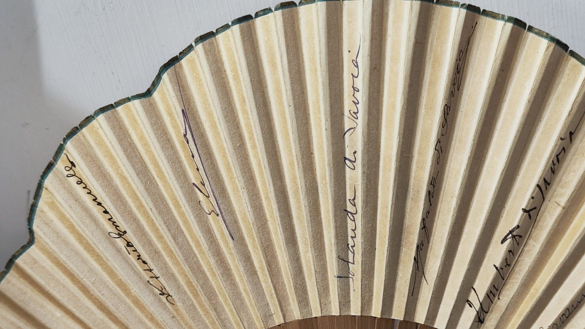 Ventaglio con gli autografi di Vittorio Emanuele III e della sua famiglia-photo-6