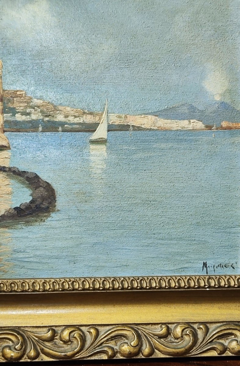 Palazzo Donn'Anna, Napoli, dipinto olio su tavoletta-photo-1