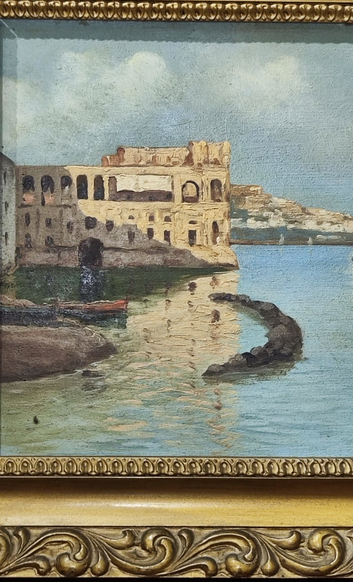 Palazzo Donn'Anna, Napoli, dipinto olio su tavoletta-photo-2
