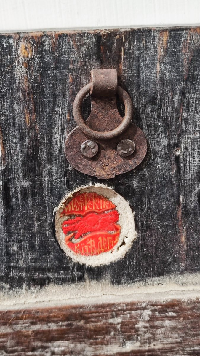 Antica icona russa raffigurante la resurrezione con sigillo-photo-1