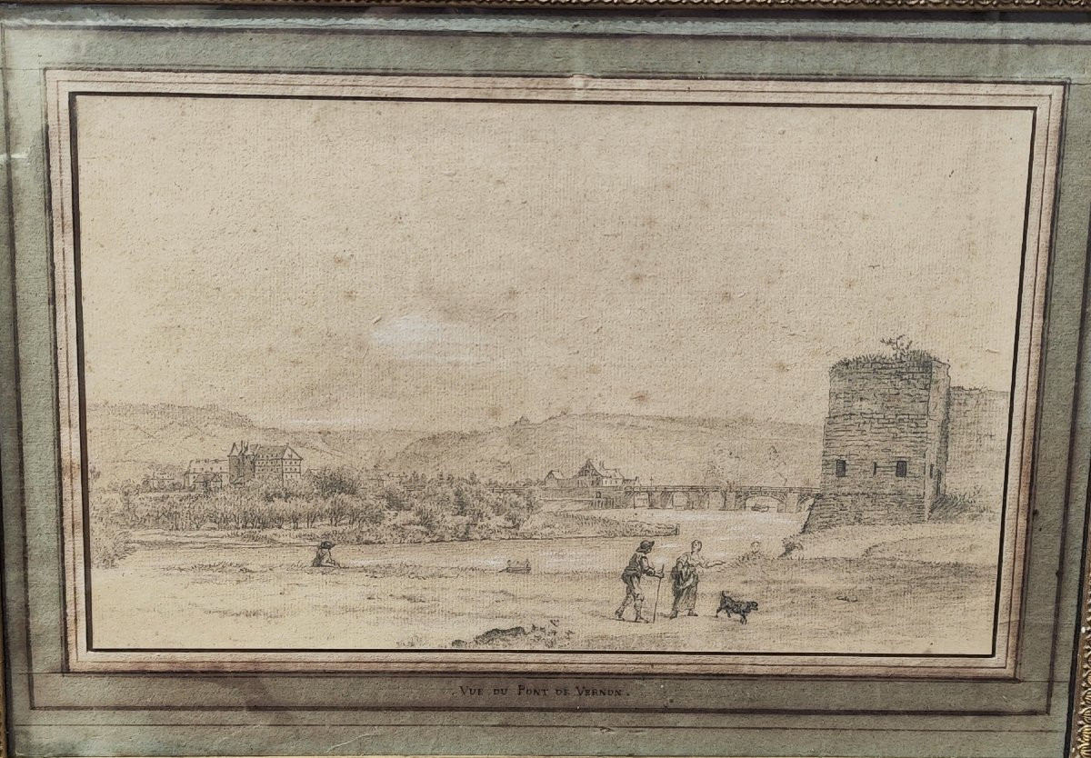 Disegno del XVIII secolo raffigurante il "Vue du Pont de Vernon"-photo-5