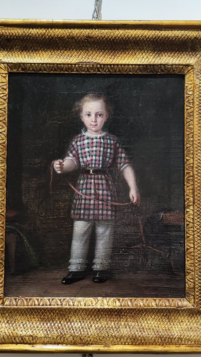Antico ritratto di bambino del XIX secolo-photo-4