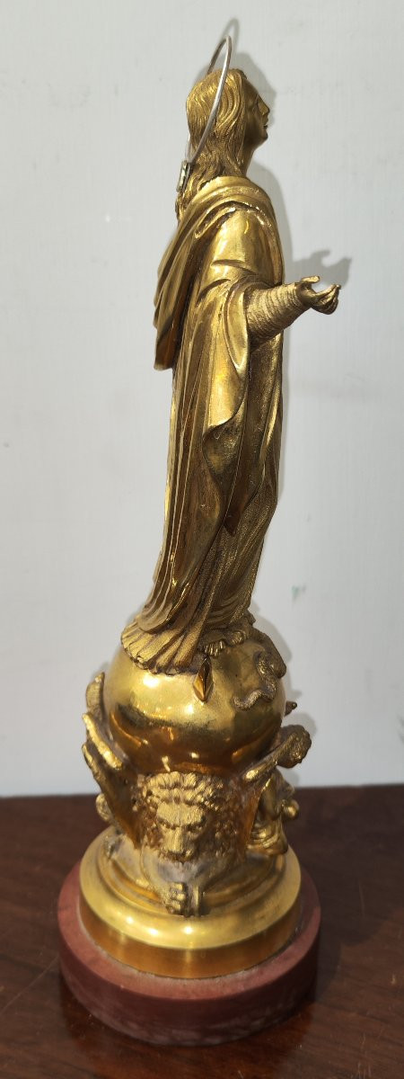 Madonna in bronzo dorato con i quattro evangelisti del XIX secolo -photo-3