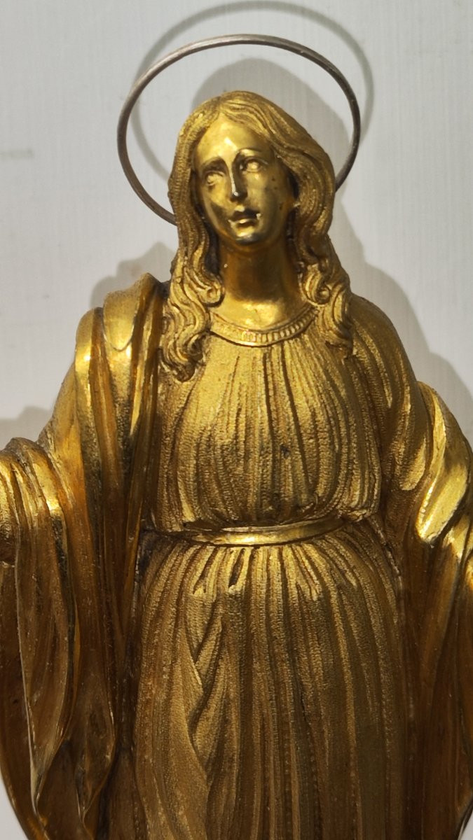 Madonna in bronzo dorato con i quattro evangelisti del XIX secolo -photo-4