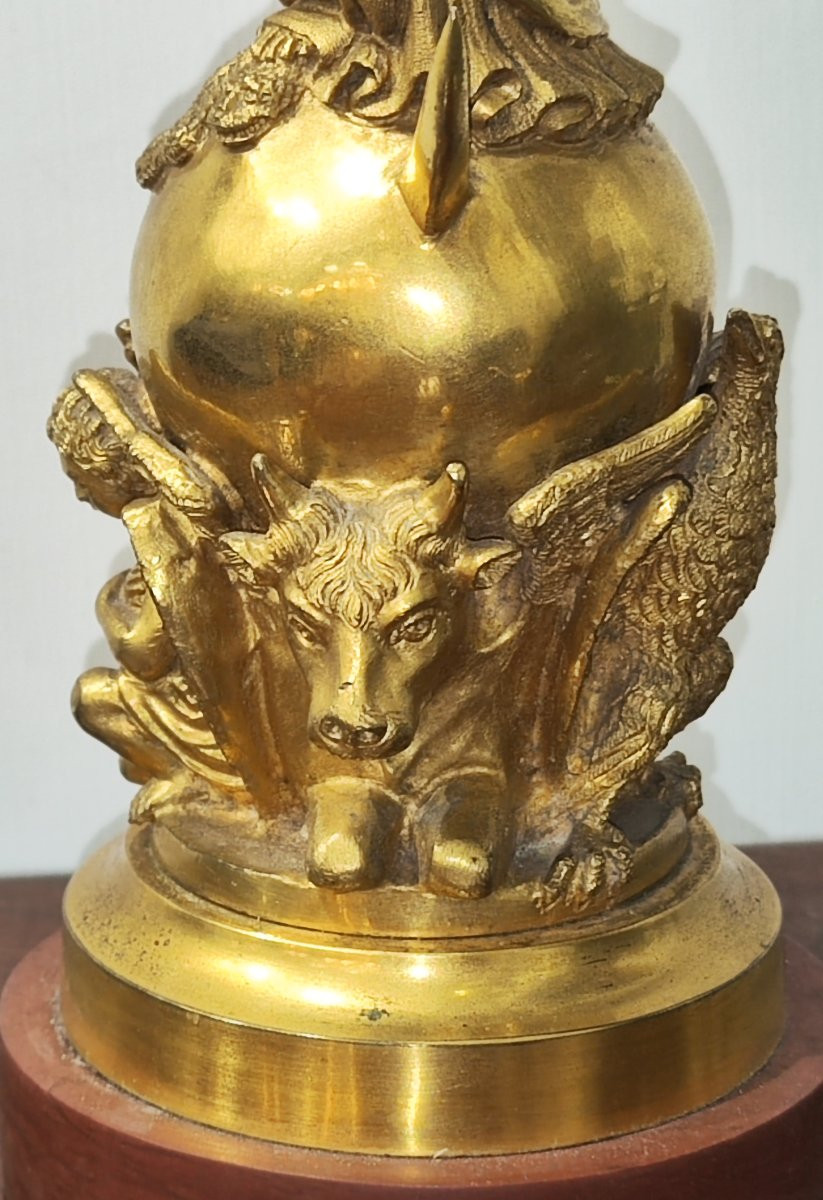 Madonna in bronzo dorato con i quattro evangelisti del XIX secolo -photo-2