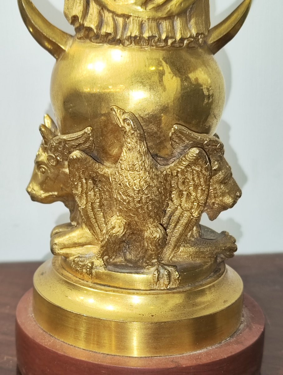 Madonna in bronzo dorato con i quattro evangelisti del XIX secolo -photo-4