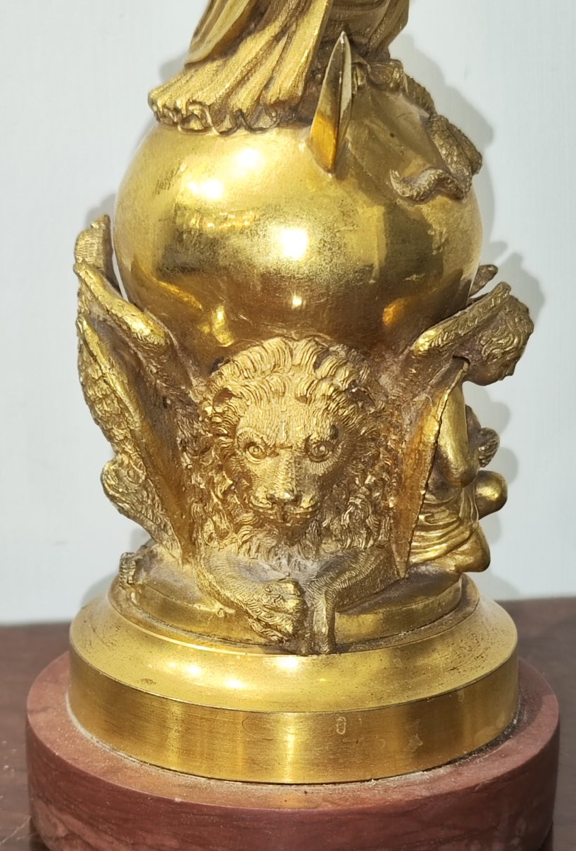 Madonna in bronzo dorato con i quattro evangelisti del XIX secolo -photo-5