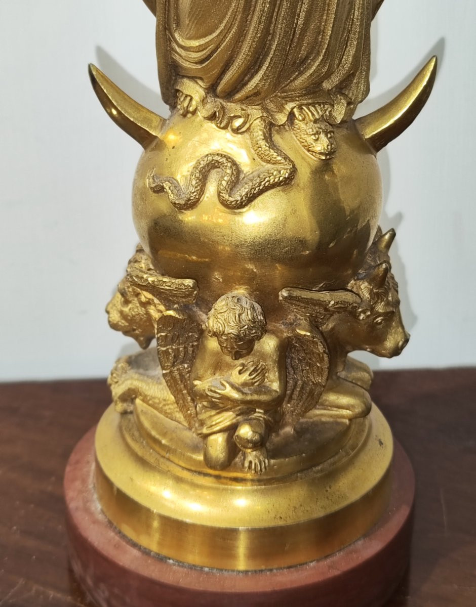 Madonna in bronzo dorato con i quattro evangelisti del XIX secolo -photo-8