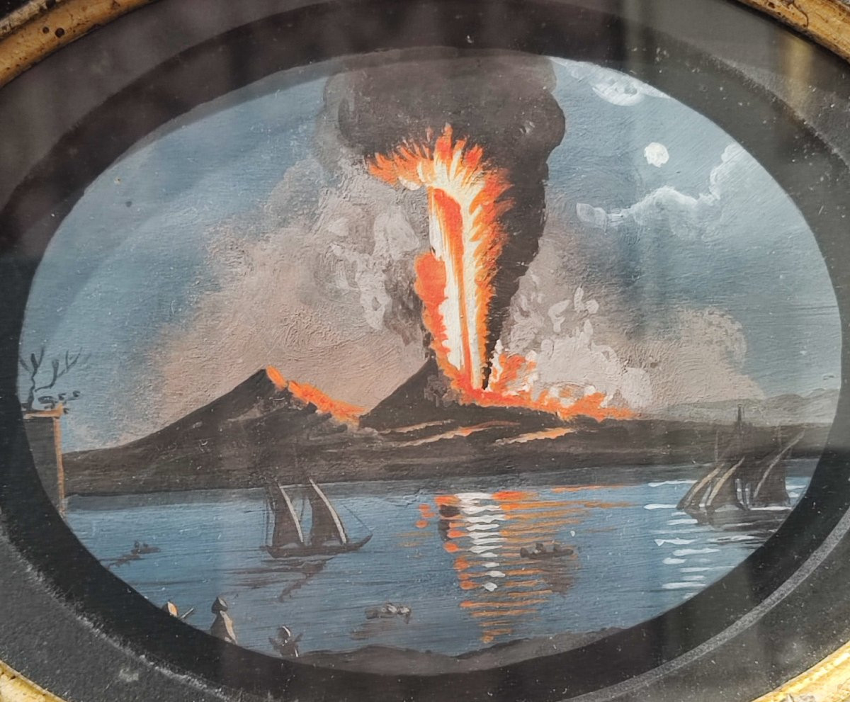 Gouache sull'eruzione del Vesuvio del XIX secolo -photo-4