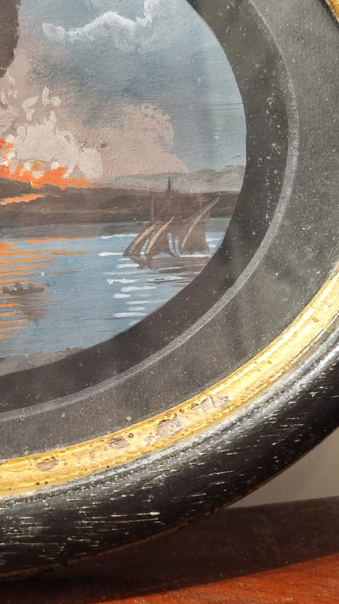 Gouache sull'eruzione del Vesuvio del XIX secolo -photo-1