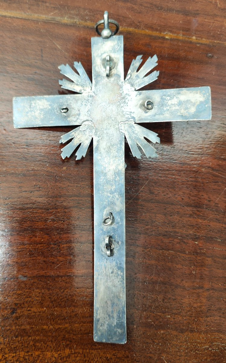 Antico crocifisso in argento, Napoli, del XIX secolo -photo-2