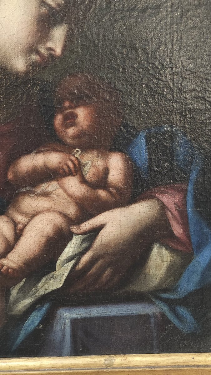 Dipinto della Vergine con il Bambino del XVII secolo -photo-4