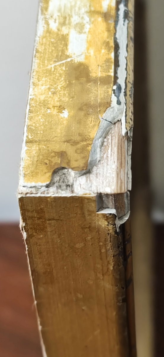 Olio su tavoletta, scena galante, del XIX secolo -photo-1