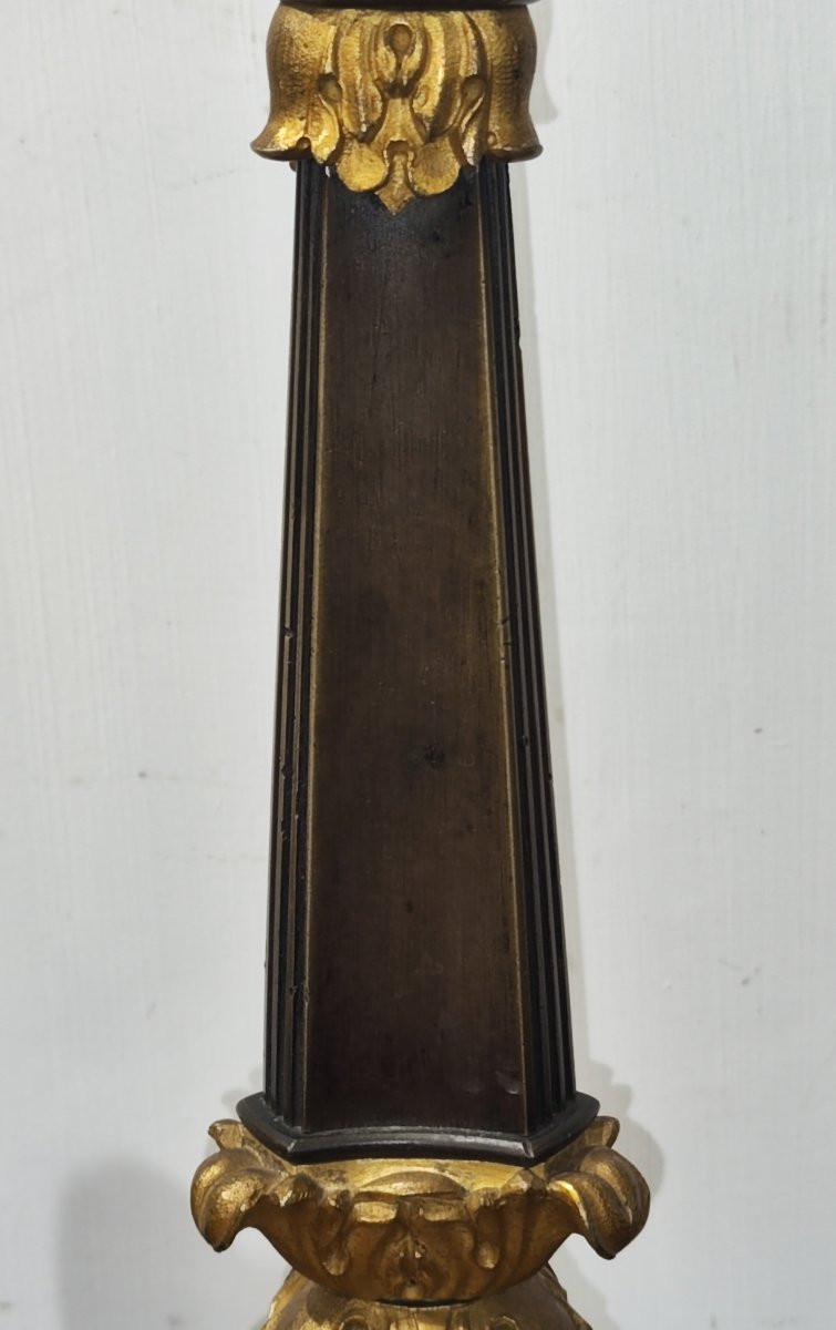 Coppia di candelieri in bronzo Luigi Filippo XIX secolo -photo-3