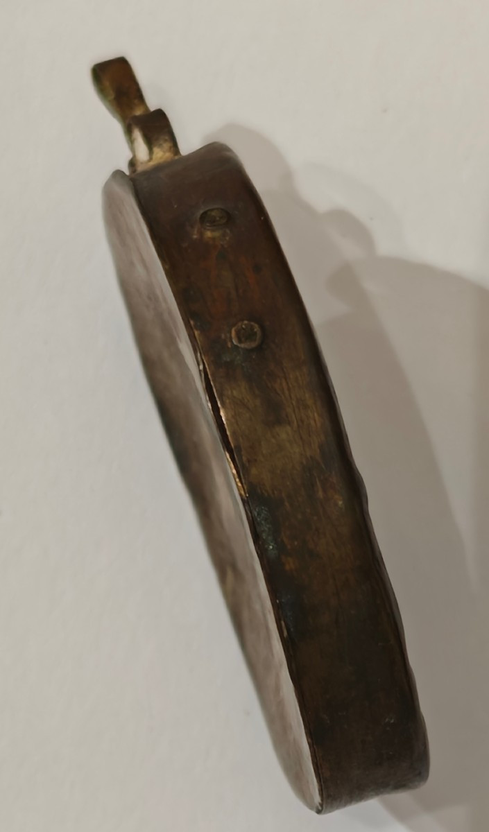 Antico Reliquiario "Lignum Crucis" – Fine XIX Secolo – Metallo Argentato-photo-1