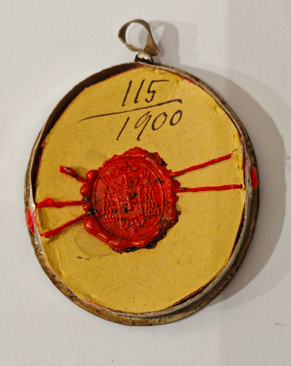 Reliquiario a Teca Ovale  tre Santi (Francesco Saverio, Gregorio VII, Stanislao Kostka) -photo-3