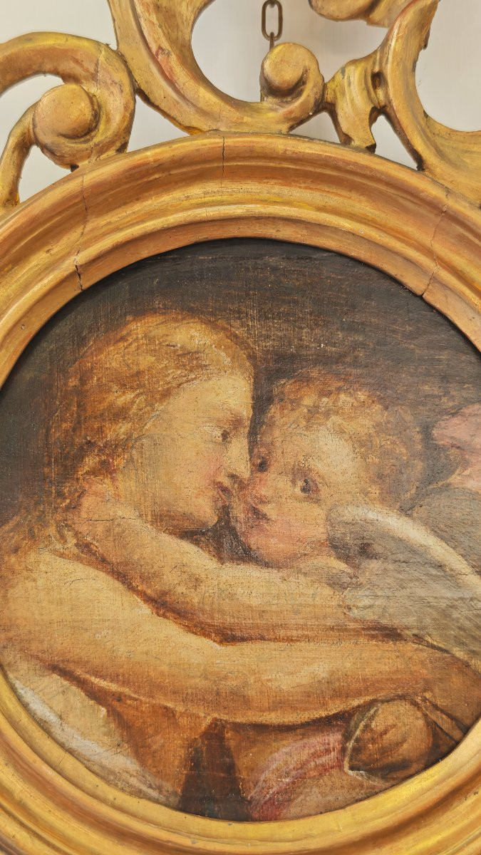 Amore e Psiche antico dipinto di ambito veneto del XVIII secolo -photo-2