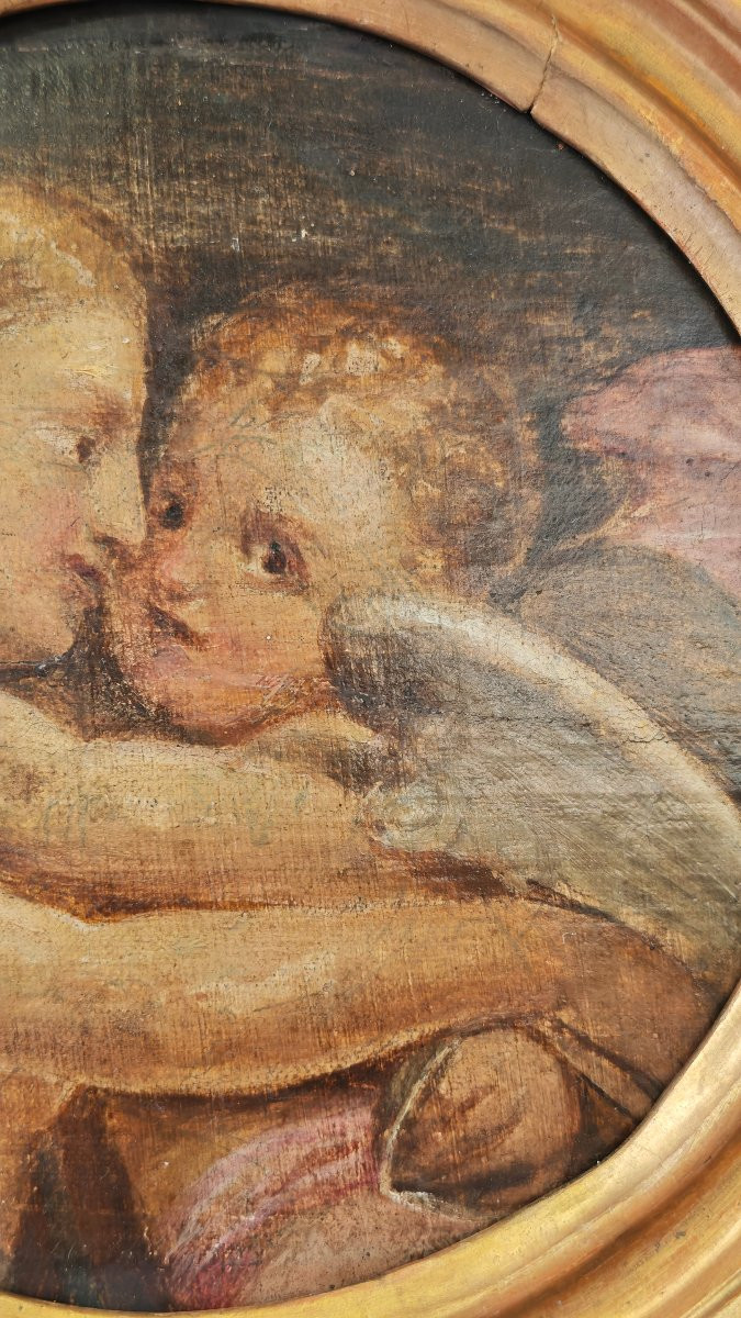 Amore e Psiche antico dipinto di ambito veneto del XVIII secolo -photo-4