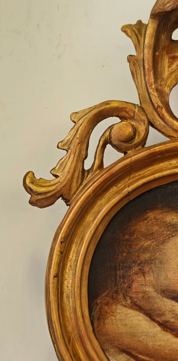 Amore e Psiche antico dipinto di ambito veneto del XVIII secolo -photo-4