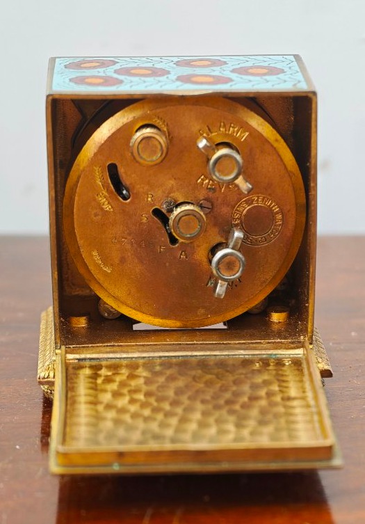 Orologio sveglia Zenith Decò in smalto con custodia-photo-2