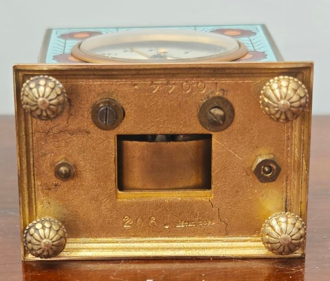 Orologio sveglia Zenith Decò in smalto con custodia-photo-4