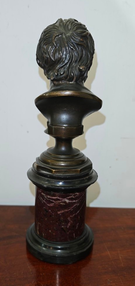 Busto di Pseudo-Seneca in bronzo e marmo  Grand Tour - XIX Secolo-photo-2