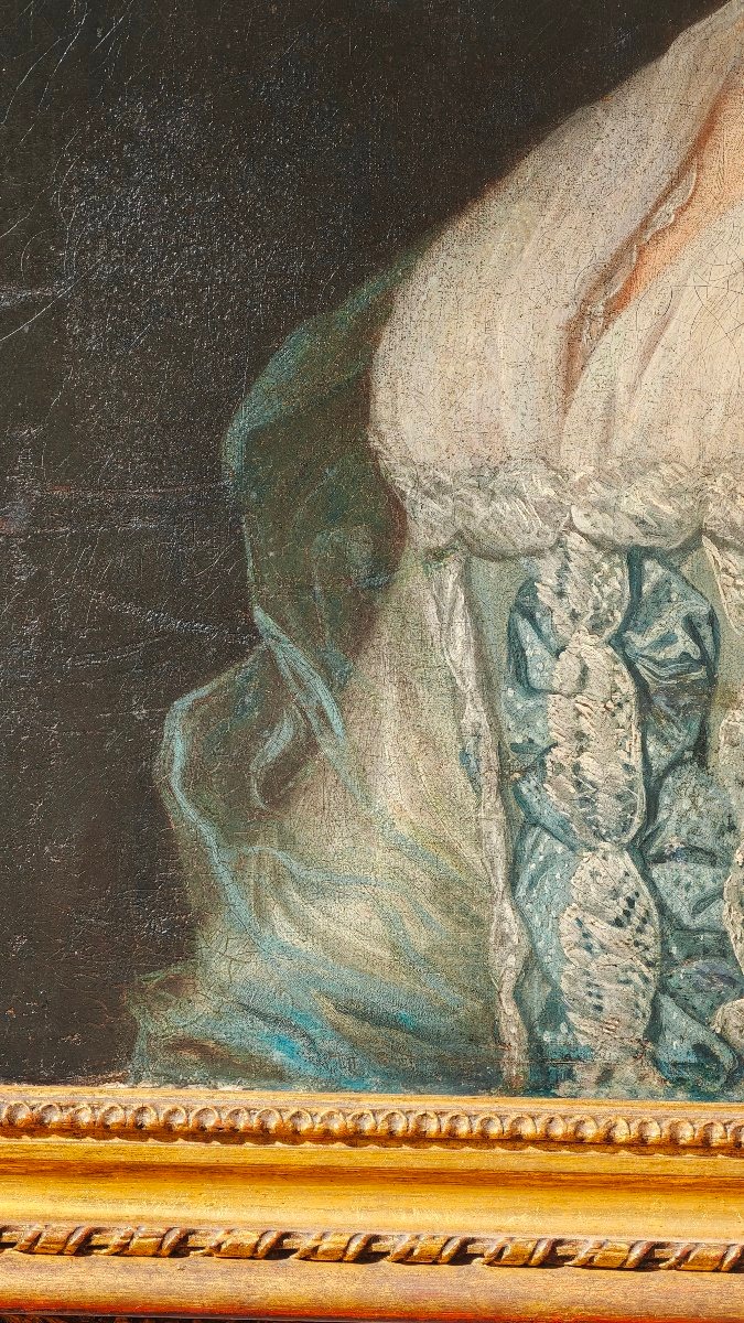 Ritratto Di Dama In Abito Di Seta - Scuola Inglese Del XVIII Secolo-photo-1