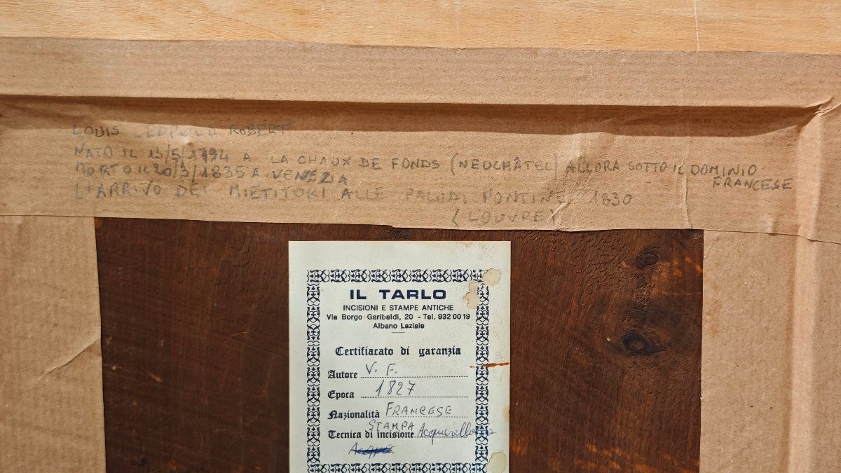 Coppia di incisioni acquerellate antiche, Grand Tour XIX secolo-photo-1