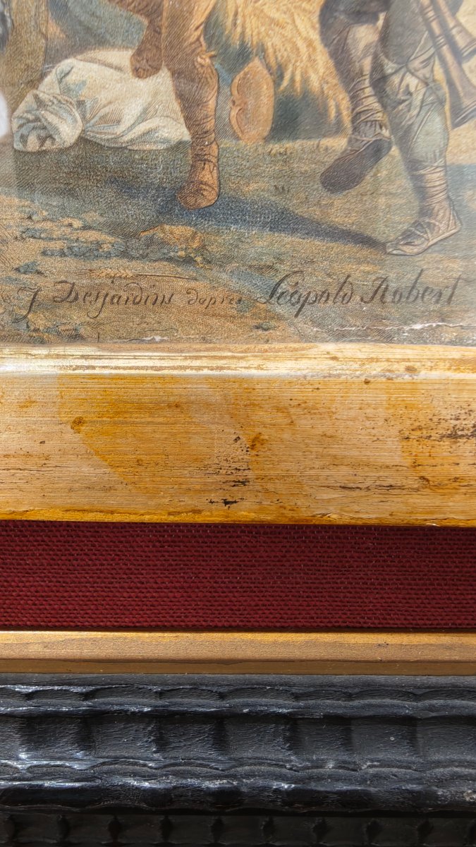Coppia di incisioni acquerellate antiche, Grand Tour XIX secolo-photo-4