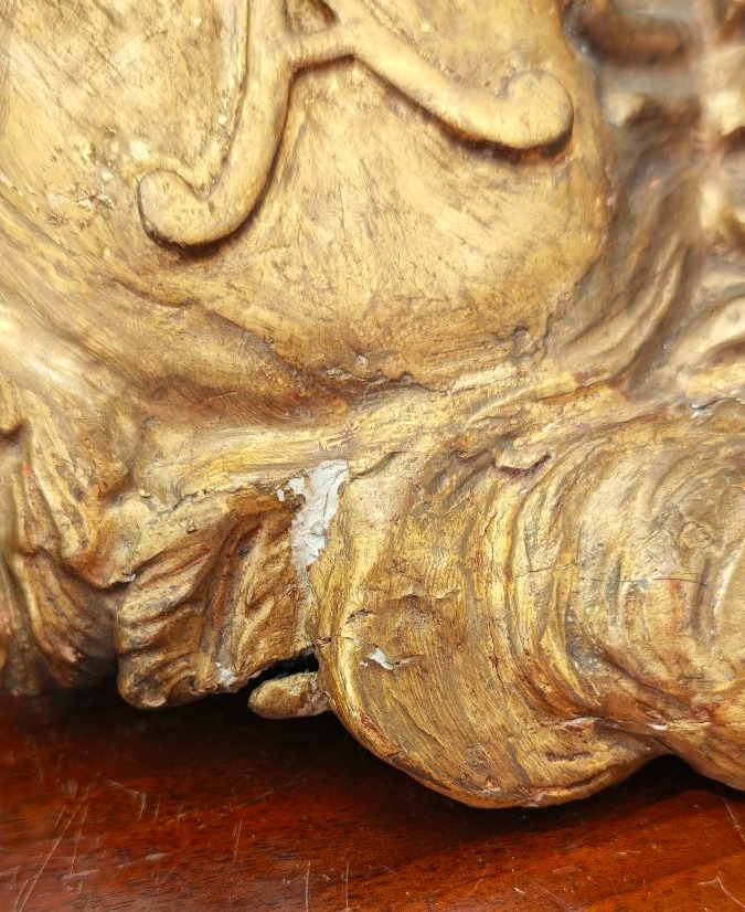 Cherubino in legno dorato, barocco romano, XVII secolo -photo-1