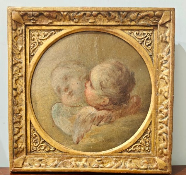 Dipinto antico olio su tela tela del XVIII secolo  Cherubini 