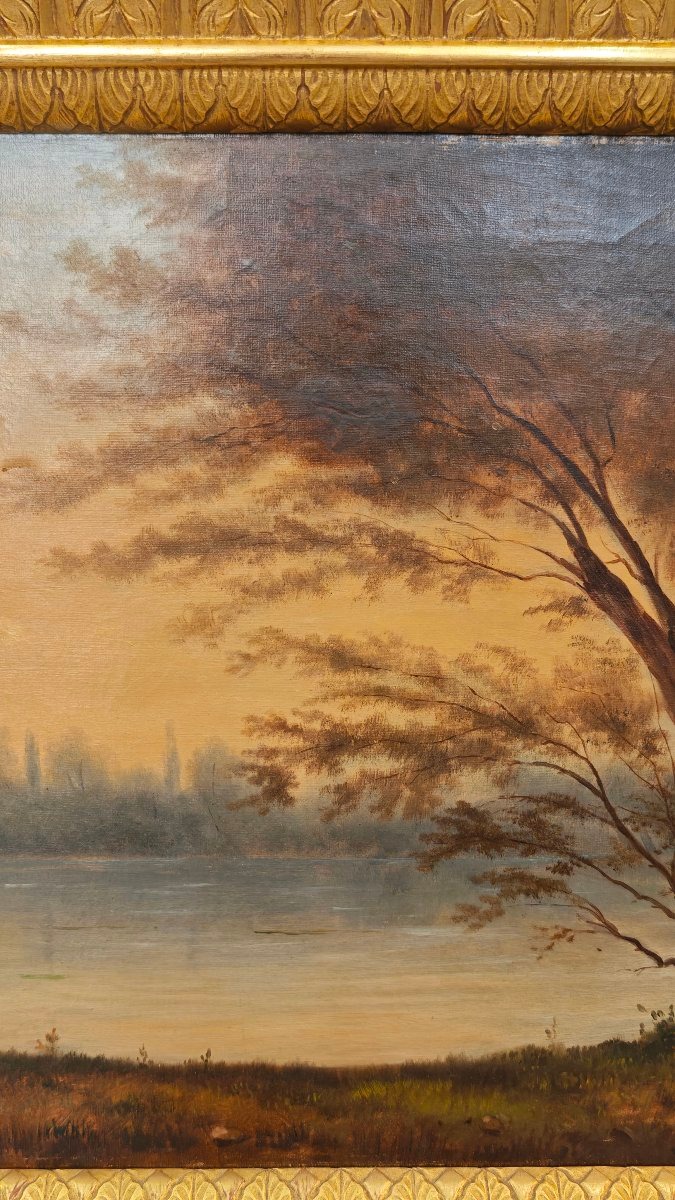 Antico dipinto con paesaggio del XIX secolo -photo-1