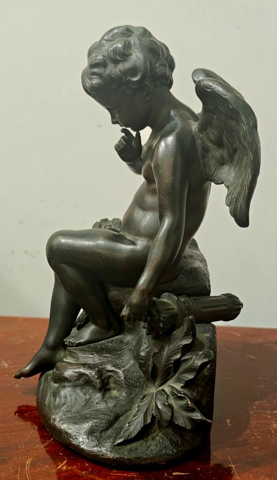 Scultura Cupido in Bronzo del XIX secolo -photo-2