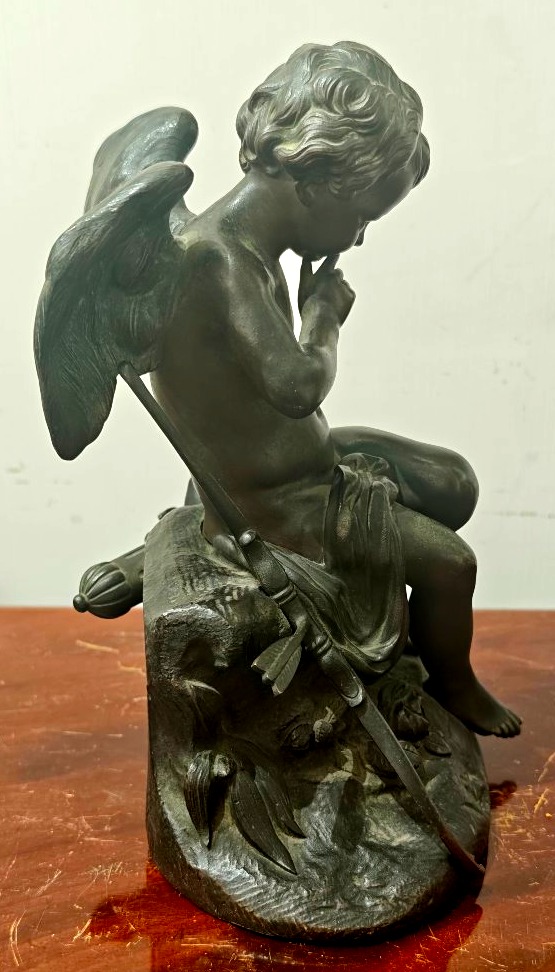 Scultura Cupido in Bronzo del XIX secolo -photo-3