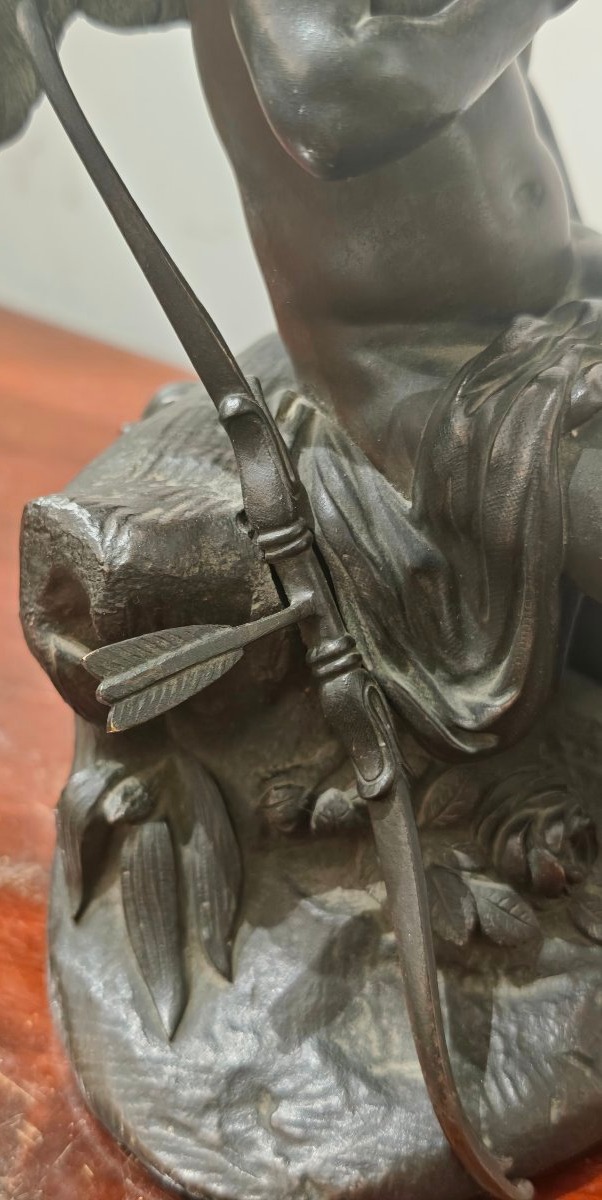 Scultura Cupido in Bronzo del XIX secolo -photo-2