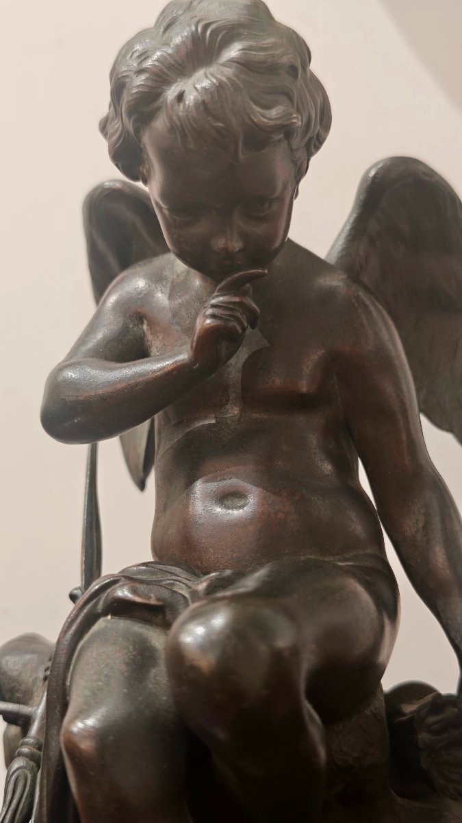 Scultura Cupido in Bronzo del XIX secolo -photo-5