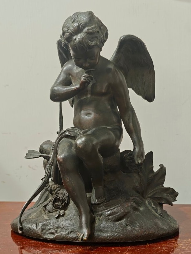 Scultura Cupido in Bronzo del XIX secolo 