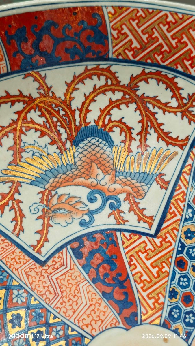 Grande Piatto Imari Giapponese da Parata in porcellana -photo-3