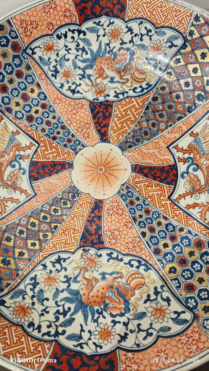 Grande Piatto Imari Giapponese da Parata in porcellana -photo-1
