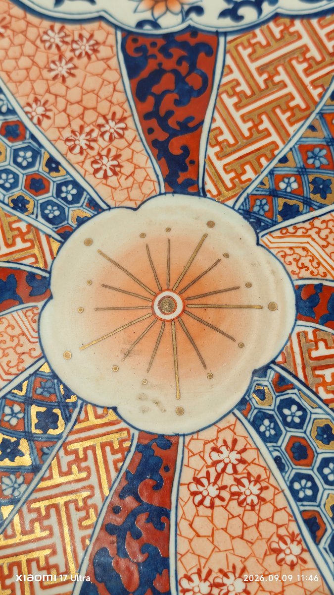Grande Piatto Imari Giapponese da Parata in porcellana -photo-2